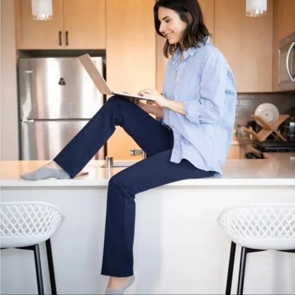 Betabrand Pants - BetaBrand straight leg yoga navy pants S